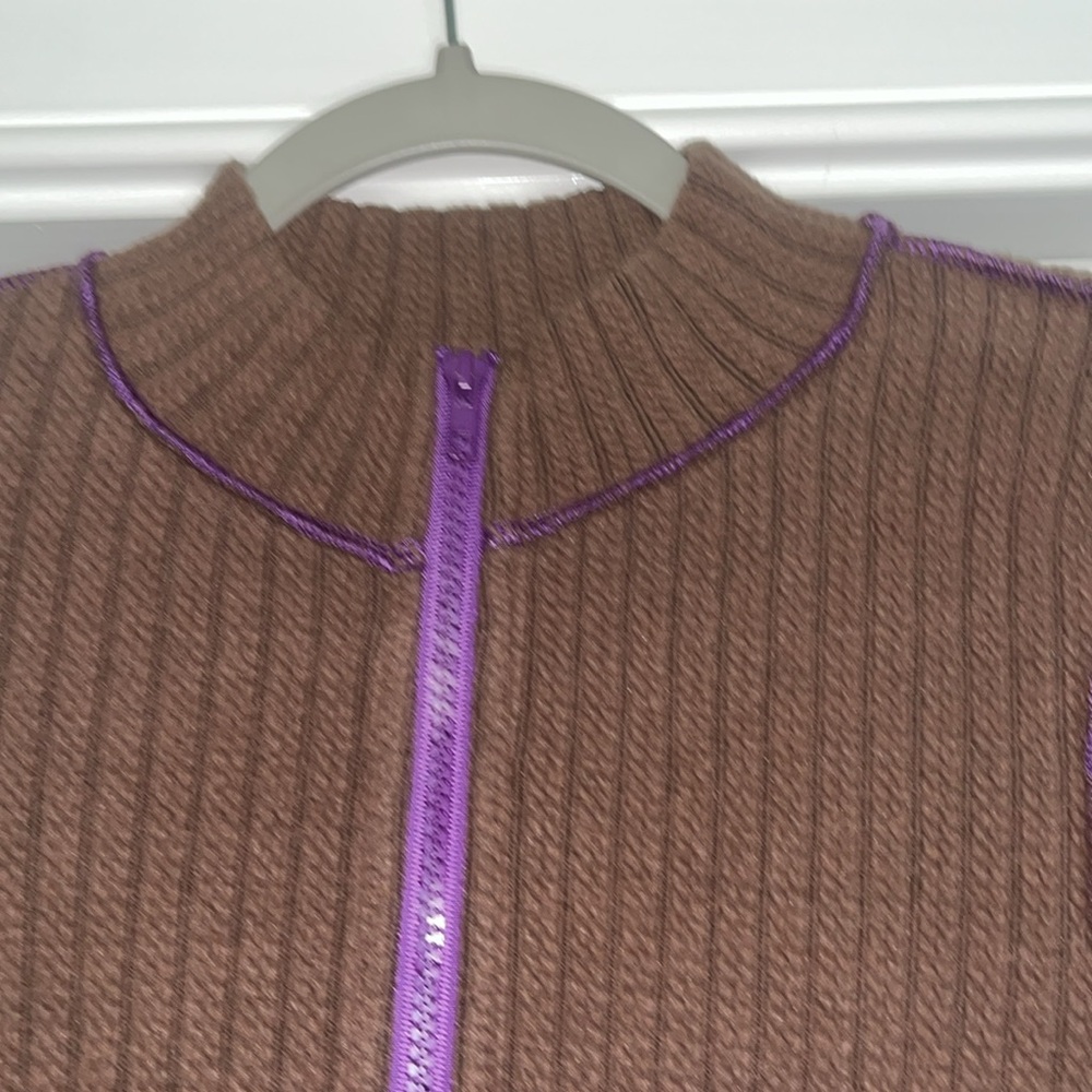 Hot & Delicious Large Coco Fitted Mini Dress with Purple Zipper and Trim